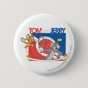 Badge Rond 5 Cm Tom et stars du tennis 4 de Jerry