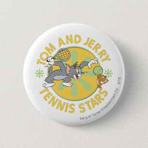 Badge Rond 5 Cm Tom et stars du tennis 5 de Jerry