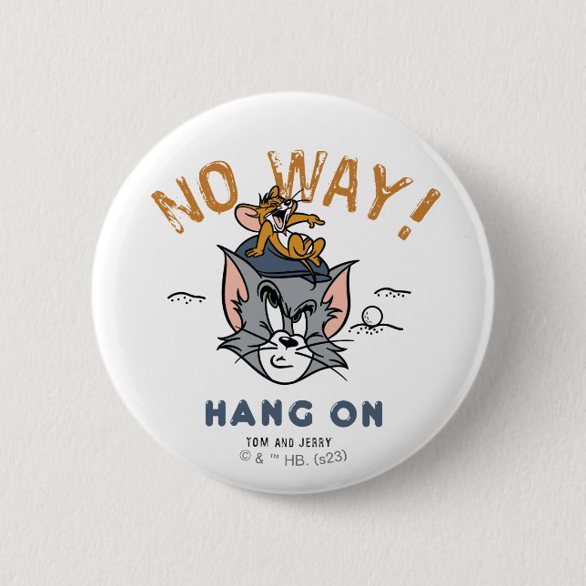 Badge Rond 5 Cm Tom & Jerry Golfing "No Way" (Devant)