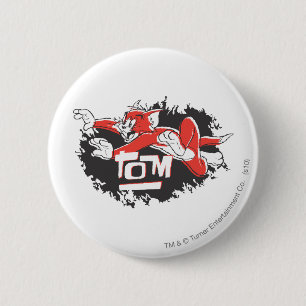 Badge Rond 5 Cm Tom Logo noir et rouge