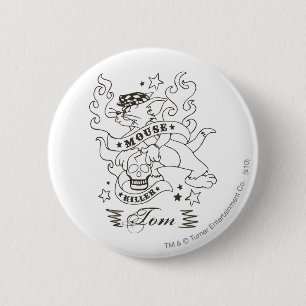 Badge Rond 5 Cm Tom Souris Tueur Tatouage 1