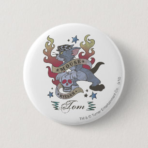 Badge Rond 5 Cm Tom Souris Tueur Tatouage 2