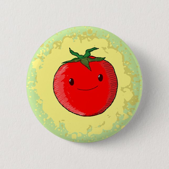Badge Rond 5 Cm Tomate de carton mignon (Devant)