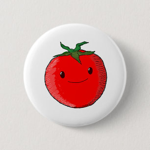 Badge Rond 5 Cm Tomate de carton mignon