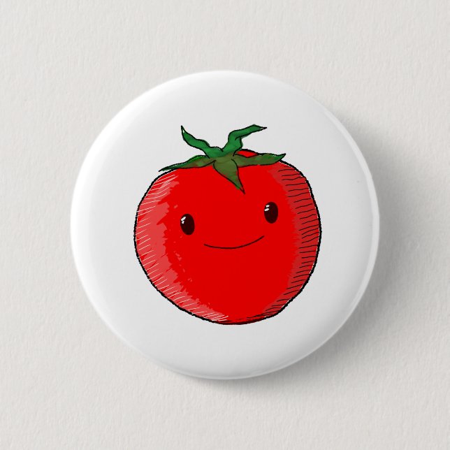 Badge Rond 5 Cm Tomate de carton mignon (Devant)