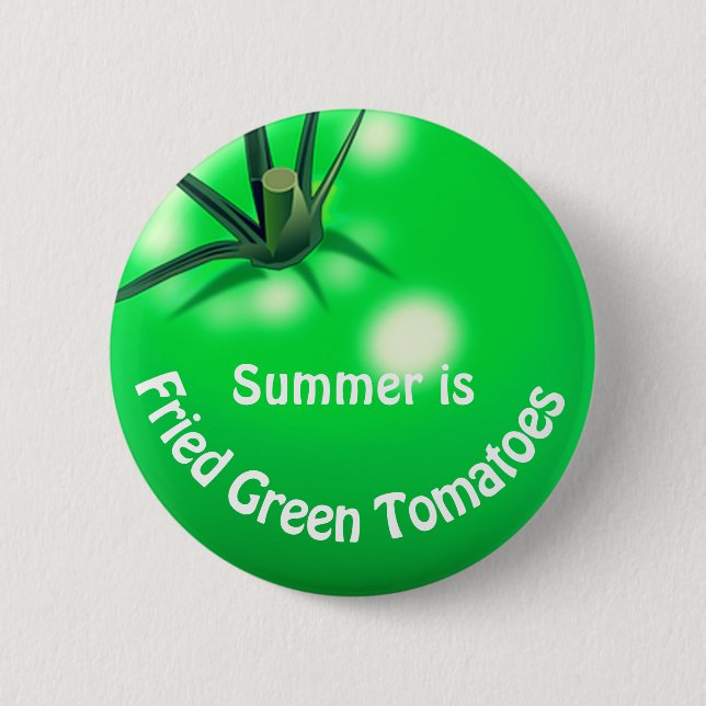 Badge Rond 5 Cm Tomates frites tomates vertes mignonnes été (Devant)