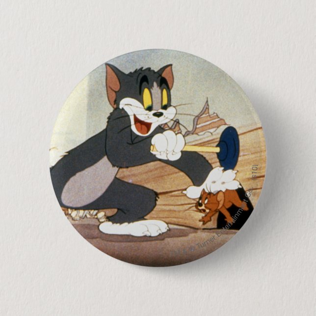 Badge Rond 5 Cm Tome Et Jerry Plunger (Devant)