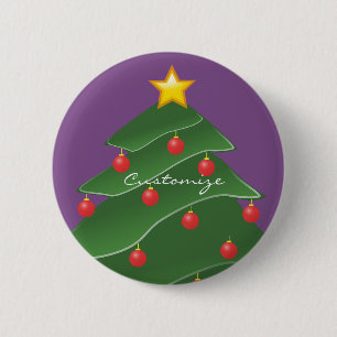 Badge Rond 5 Cm Tonnerre d'arbre de Noël
