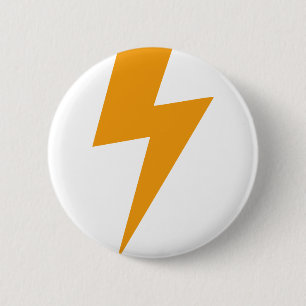 Badge Rond 5 Cm Tonnerre Énergie Jaune Imprimé