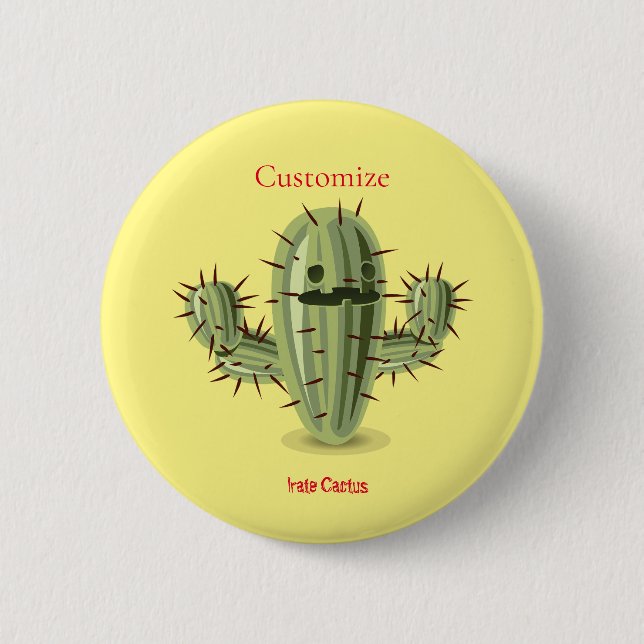 Badge Rond 5 Cm Tonnerre Irate Cactus Thunder_Cove (Devant)