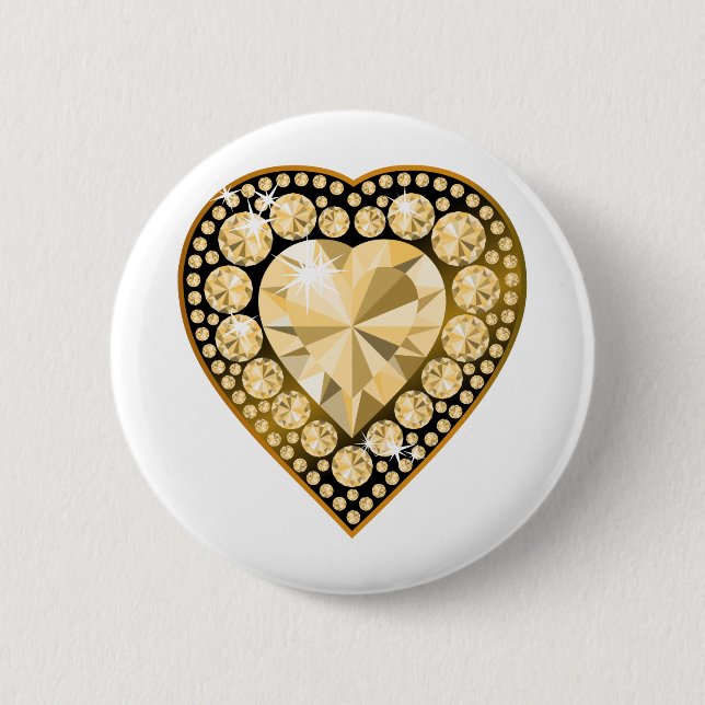 Badge Rond 5 Cm Topaz Gem Heart (Devant)