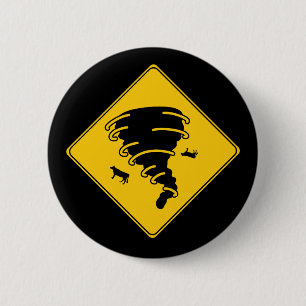 Badge Rond 5 Cm Tornade de signe de route