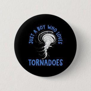 Badge Rond 5 Cm Tornado Anniversaire Garçon Storm Chaser Garçons E