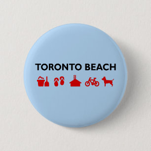 Badge Rond 5 Cm Toronto Beach Icons Couleur claire