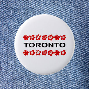 Badge Rond 5 Cm Toronto Red Aloha Bands couleur claire