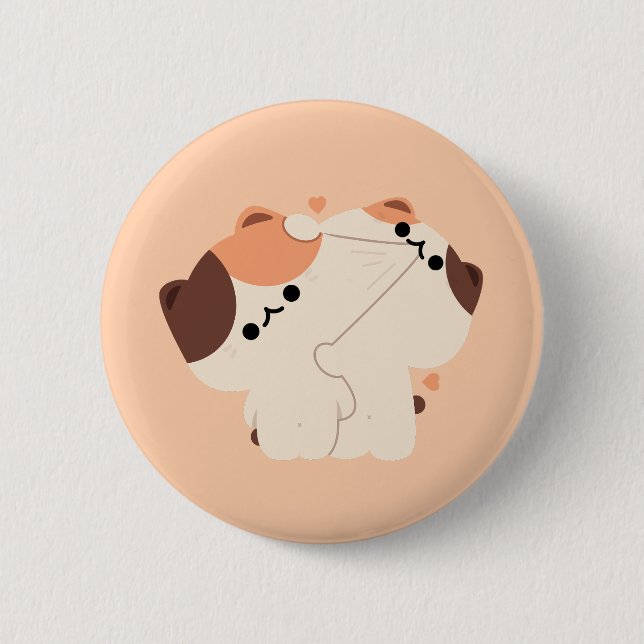 Badge Rond 5 Cm Tortie Cat Couple (Devant)
