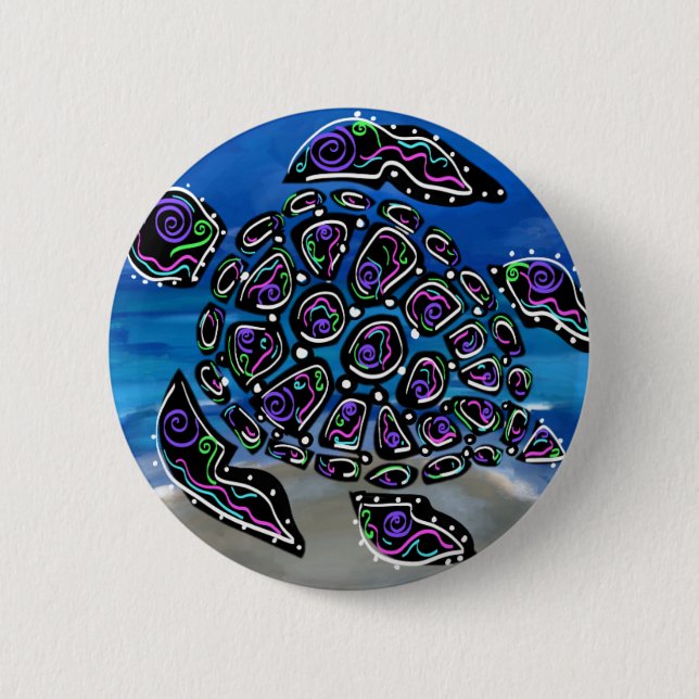 Badge Rond 5 Cm Tortue (Devant)