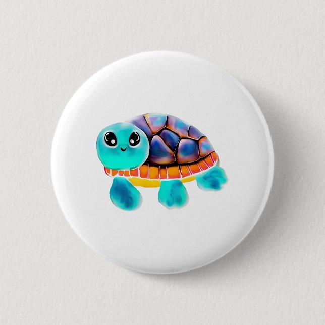 Badge Rond 5 Cm Tortue à peinture caustique Copier (Devant)