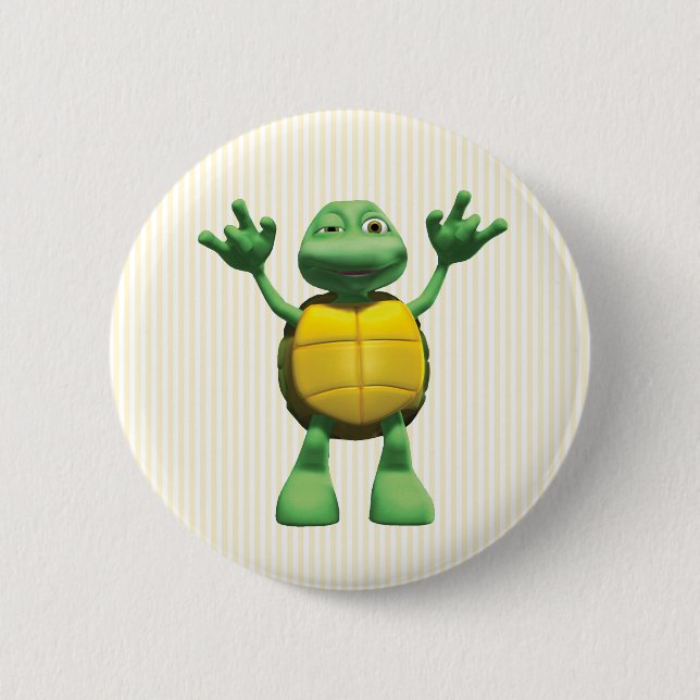Badge Rond 5 Cm Tortue Cool (Devant)