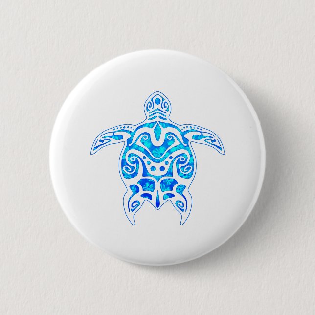 Badge Rond 5 Cm Tortue cool (Devant)