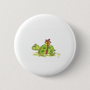 Badge Rond 5 Cm Tortue d'anniversaire