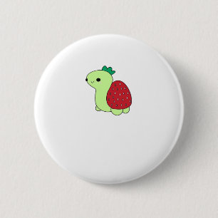 Badge Rond 5 Cm Tortue de fraise rougeâtre vert mou Classic T-Sh