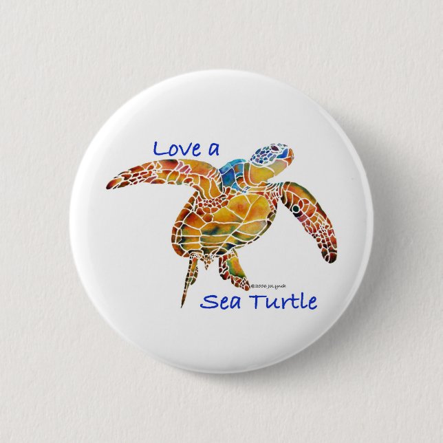 Badge Rond 5 Cm Tortue de mer (Devant)