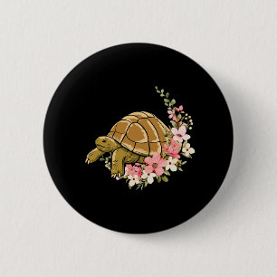 Badge Rond 5 Cm Tortue de mer Fleur de tortue