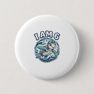 Badge Rond 5 Cm Tortue de mer mignonne Je suis un t-shirt vintage