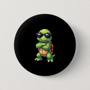 Badge Rond 5 Cm Tortue de mer qui fait dabber amoureux des animaux