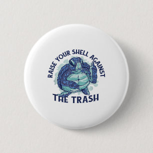 Badge Rond 5 Cm Tortue de protection De l'environnement océanique