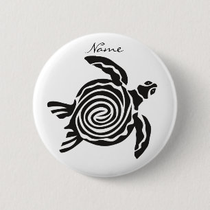 Badge Rond 5 Cm Tortue de style tribal Thunder_Cove