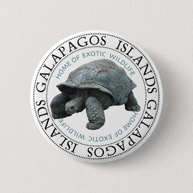 Badge Rond 5 Cm Tortue des îles Galapagos (Devant)