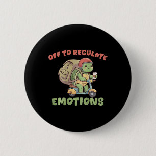 Badge Rond 5 Cm Tortue drôle de scooter pour réguler les émotions 