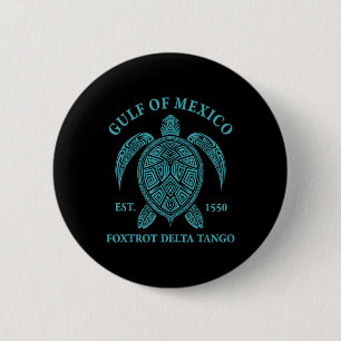 Badge Rond 5 Cm Tortue Du Golfe Du Mexique Delta Tango Est 1550