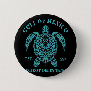 Badge Rond 5 Cm Tortue Du Golfe Du Mexique Delta Tango Est 1550