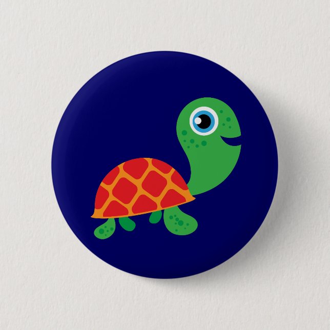 Badge Rond 5 Cm Tortue impressionnante (Devant)
