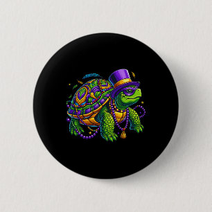 Badge Rond 5 Cm Tortue Mardi Gras Mignon Animal