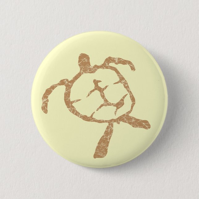 Badge Rond 5 Cm tortue-or (Devant)