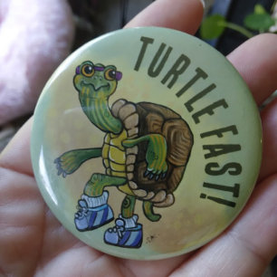 Badge Rond 5 Cm Tortue peinte
