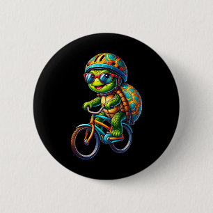 Badge Rond 5 Cm Tortue sur amoureux de bicyclette cycle cycliste v