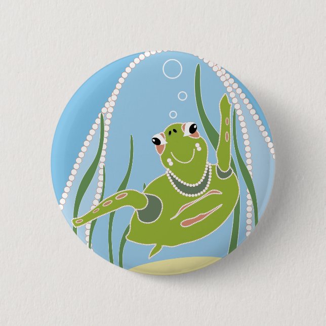 Badge Rond 5 Cm Tortue tendance (Devant)