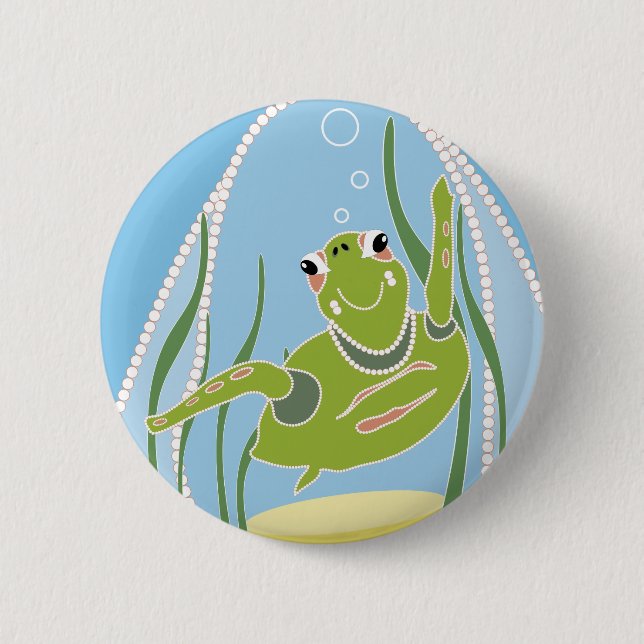 Badge Rond 5 Cm Tortue tendance (Devant)