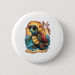 Badge Rond 5 Cm Tortue tortues marines hawaïennes Hawaï plage trop
