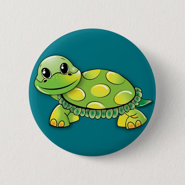 Badge Rond 5 Cm Tortue verte (Devant)