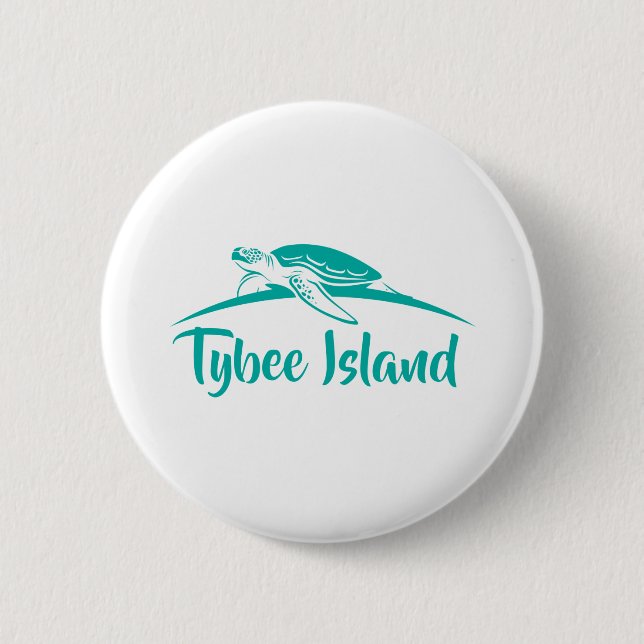 Badge Rond 5 Cm Tortue verte Tybee (Devant)