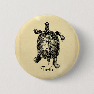 BADGE ROND 5 CM TORTUE VINTAGE