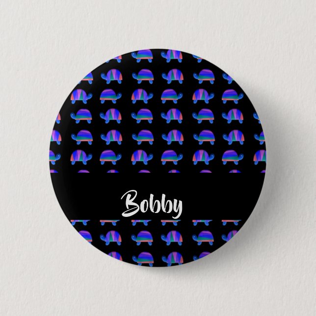 Badge Rond 5 Cm Tortues bleues (Devant)