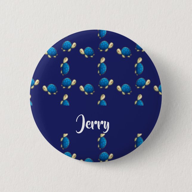 Badge Rond 5 Cm tortues bleues (Devant)