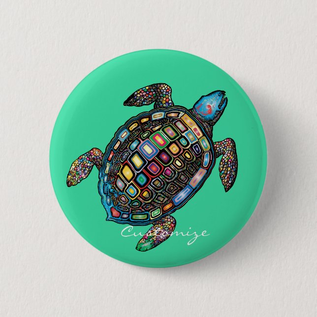 Badge Rond 5 Cm Tortues de mer Thunder_Cove (Devant)